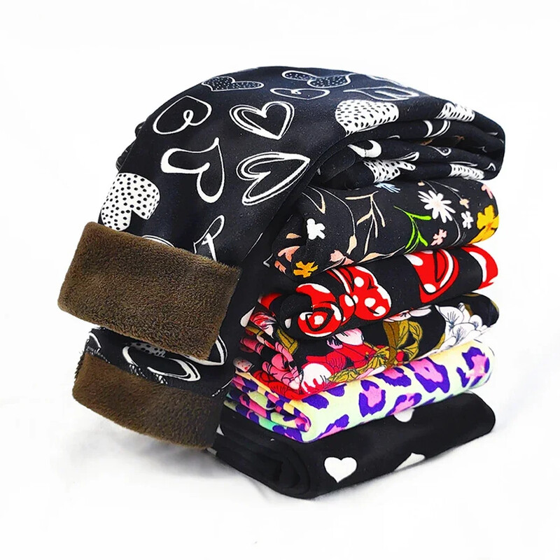 Dievčenské tenké flísové legíny, jarné a jesenné dievčenské nohavice, zimné, detské, sladké retro maskáčové kvetinové úzke nohavice, detské oblečenie