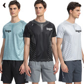 Muška majica kratkih rukava s printom Brzo sušeća majica za vježbanje Kompresijske majice od poliestera i spandexa Prozračna majica za teretanu Unisex R436