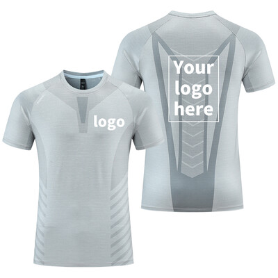 Muška majica kratkih rukava s printom Brzo sušeća majica za vježbanje Kompresijske majice od poliestera i spandexa Prozračna majica za teretanu Unisex R436