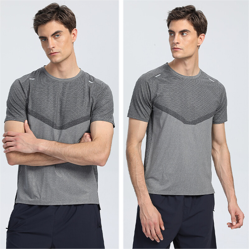Muška majica kratkih rukava s printom Brzo sušeća majica za vježbanje Kompresijske majice od poliestera i spandexa Prozračna majica za teretanu Unisex R436