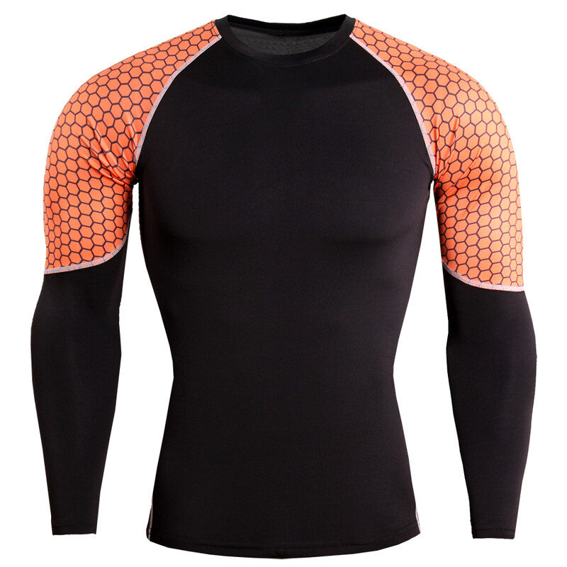 Cămașă de compresie pentru gimnastică Dry Fit Alergare cu mânecă lungă Îmbrăcăminte sport pentru bărbați Culturism MMA Rashguard Îmbrăcăminte sportivă Cămașă de antrenament fitness