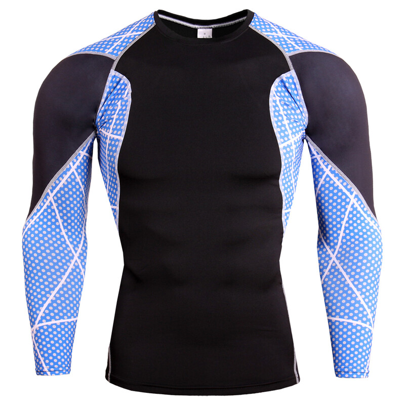 Cămașă de compresie pentru gimnastică Dry Fit Alergare cu mânecă lungă Îmbrăcăminte sport pentru bărbați Culturism MMA Rashguard Îmbrăcăminte sportivă Cămașă de antrenament fitness