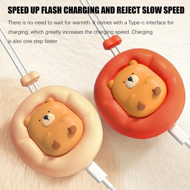 Novi grijač za ruke s medvjedom iz crtanog filma Charging Treasure Slatki džepni grijač za ruke s dvije razine temperature Grijač za ruke Zimske potrepštine na otvorenom