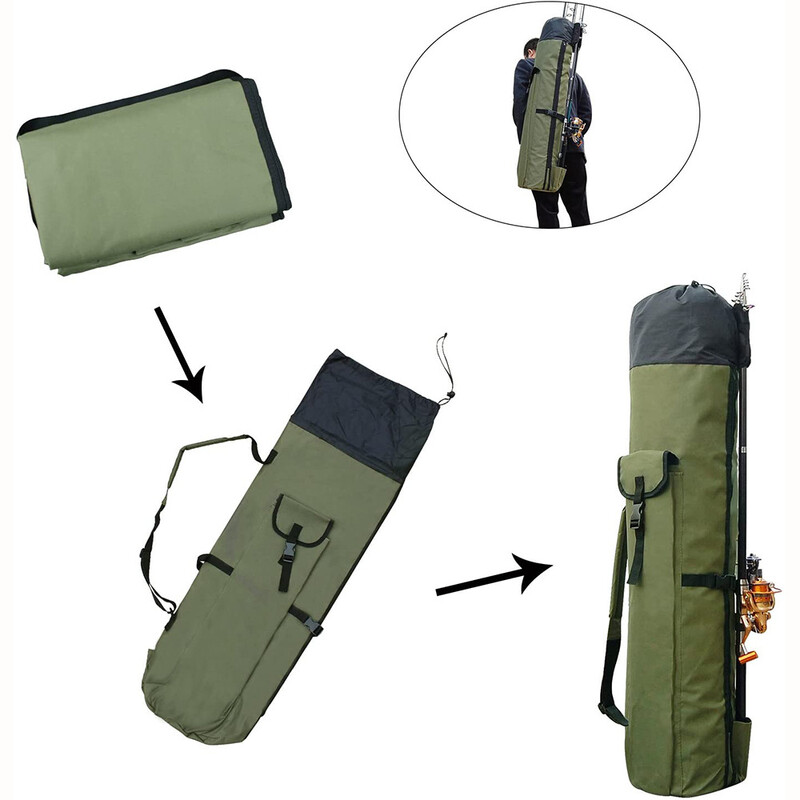 Ruksak za pecanje za muškarce Višenamjenska torba za pohranu štapa za pecanje Vodootporna sklopiva torba za pecanje na rame Torba za pecanje za ruke
