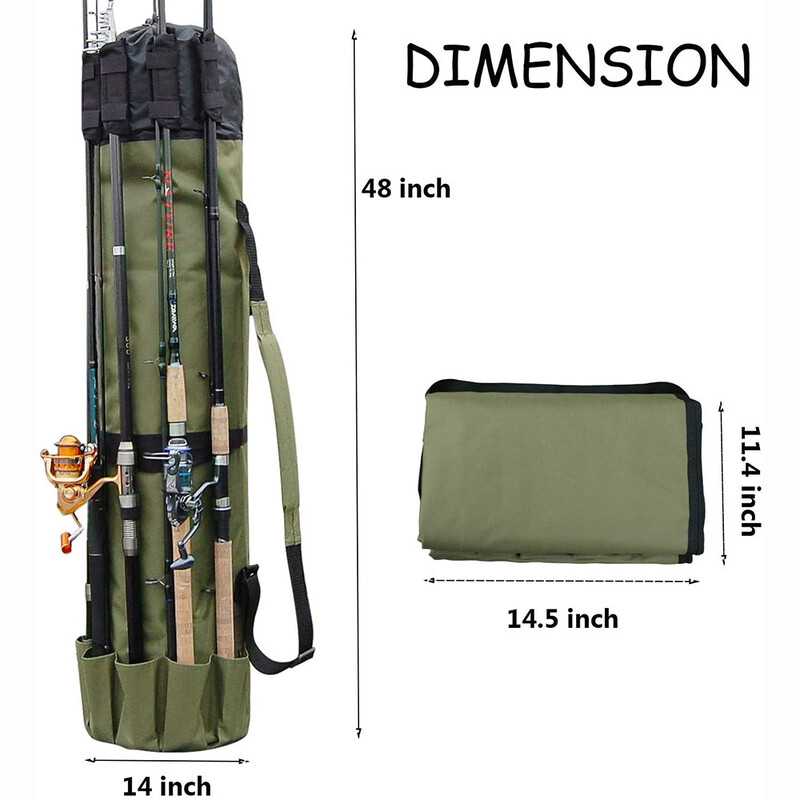 Ruksak za pecanje za muškarce Višenamjenska torba za pohranu štapa za pecanje Vodootporna sklopiva torba za pecanje na rame Torba za pecanje za ruke