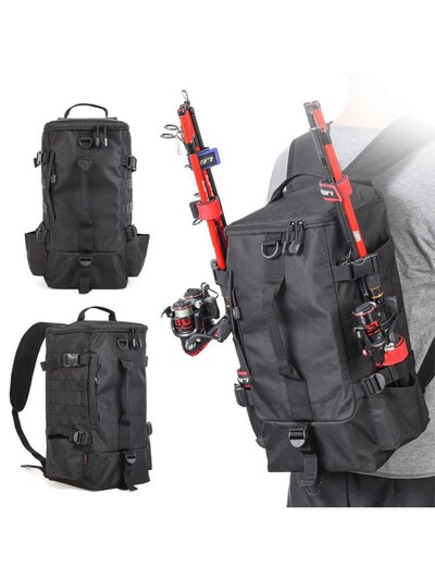 Rucsac pentru pescuit în aer liber, 17,4 l, capacitate mare, multifuncțională, confortabilă, design ergonomic, geantă de pescuit, transport prin picătură