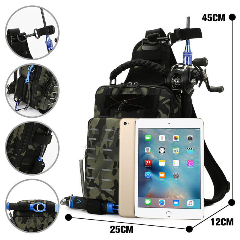 Torba za štap za pecanje Kutija za varalice za pecanje Ruksak za varalice Taktički Laser Molle Kampiranje na otvorenom Planinarenje Lov Muške torbe na rame Torbica za opremu