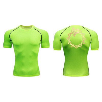 Elegantne grafičke kompresijske majice za muškarce Atletske brzosušeće majice Majice za vježbanje u teretani Baselayers Ljeto Kratki rukavi Rash Guard