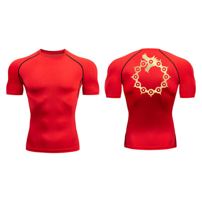 Elegantne grafičke kompresijske majice za muškarce Atletske brzosušeće majice Majice za vježbanje u teretani Baselayers Ljeto Kratki rukavi Rash Guard