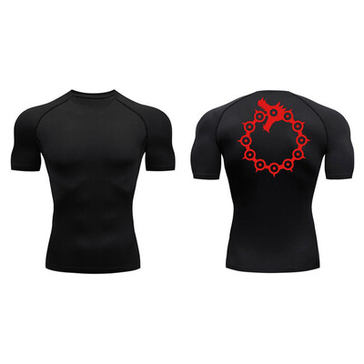 Elegantne grafičke kompresijske majice za muškarce Atletske brzosušeće majice Majice za vježbanje u teretani Baselayers Ljeto Kratki rukavi Rash Guard