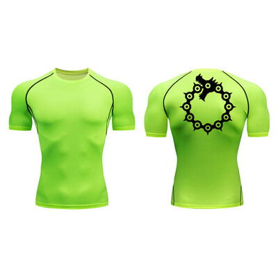 Elegantne grafičke kompresijske majice za muškarce Atletske brzosušeće majice Majice za vježbanje u teretani Baselayers Ljeto Kratki rukavi Rash Guard