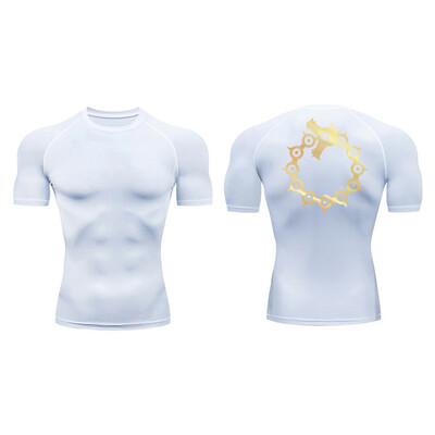 Elegantne grafičke kompresijske majice za muškarce Atletske brzosušeće majice Majice za vježbanje u teretani Baselayers Ljeto Kratki rukavi Rash Guard