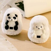 Încălzitoare de mână de buzunar Panda drăguț, reîncărcabilă prin USB, geantă de pluș pentru căldură pentru mâini, cu temperatură reglabilă pentru prieteni de familie
