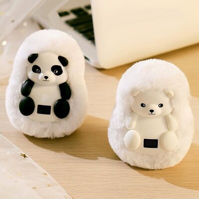 Сладка панда, джобна грейка за ръце, USB акумулаторна плюшена чанта за затопляне на ръцете с регулируема температура за приятели, семейство