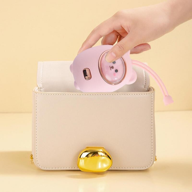 Punjivi grijač za ruke, simpatični medvjedić, višekratni grijač za ruke, ugrađena baterija od 2400 mAh, brzo zagrijavanje, RGB svjetlo, grijaći jastuk