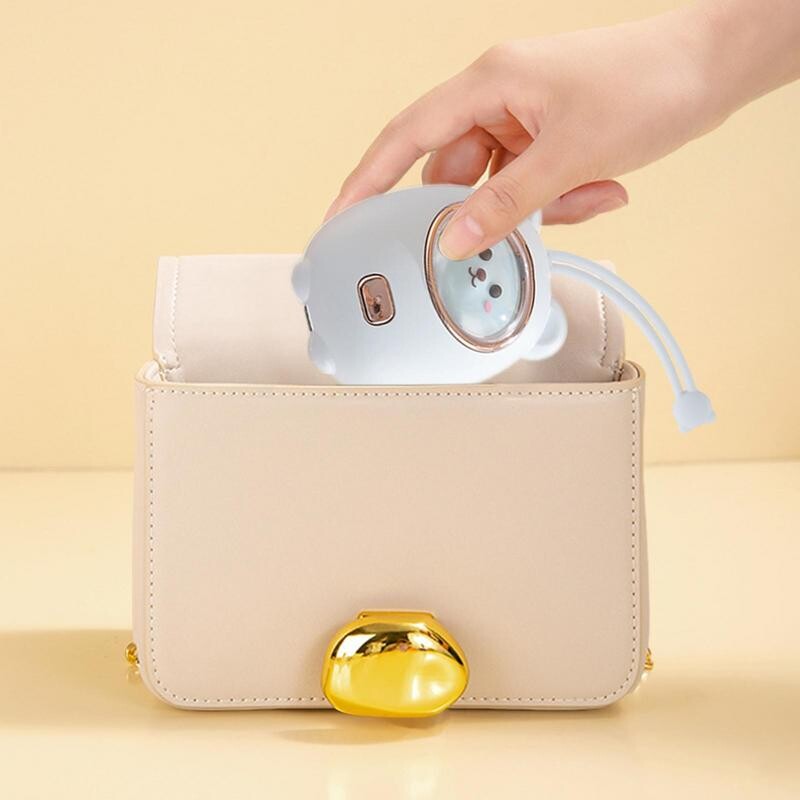 Punjivi grijač za ruke, simpatični medvjedić, višekratni grijač za ruke, ugrađena baterija od 2400 mAh, brzo zagrijavanje, RGB svjetlo, grijaći jastuk