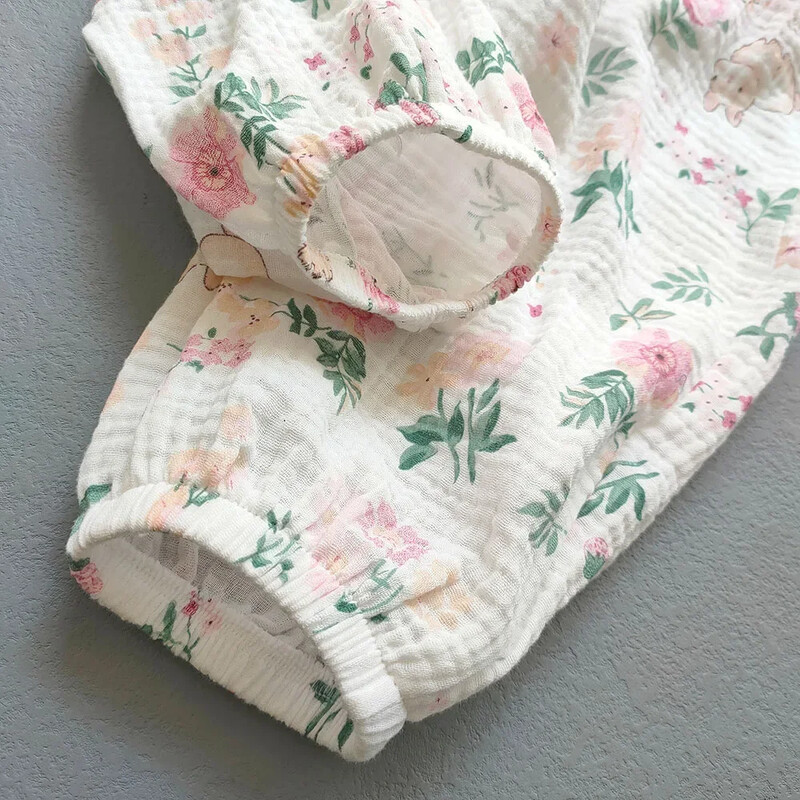 Αγόρια Κορίτσια Καλοκαιρινό παντελόνι κουνουπιού από βαμβακερό μουσελίνα για κοριτσάκι Λεπτά μπαμπού ανθισμένα μοντέρνα παντελόνια για το σπίτι Κορέα Παιδικά ρούχα