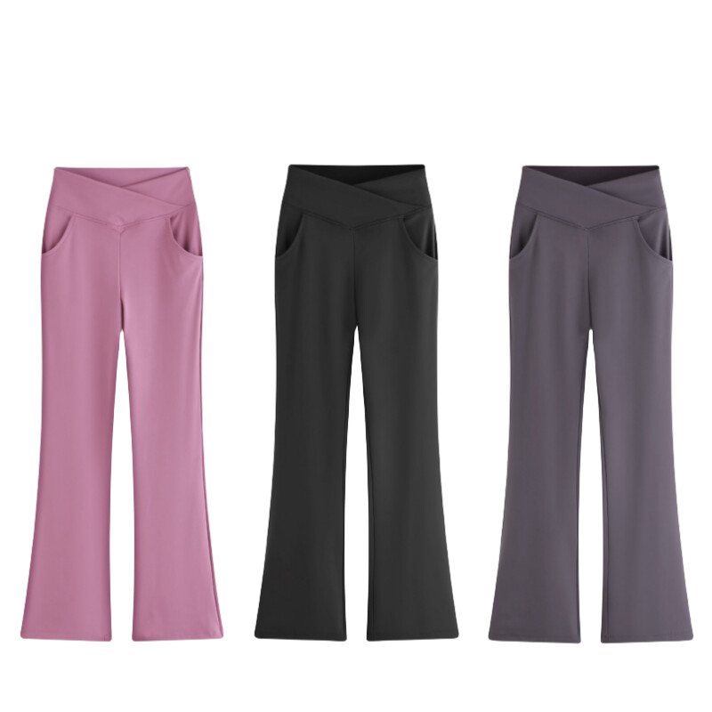 Mergaičių antblauzdžiai Kišenė Juoda Stretch Sportinė Joga Kelnės Pėdkelnės Vaikų Šokiai Kasdieniai Liekni kelnės Vaikiški Varpelio apatiniai Drabužiai