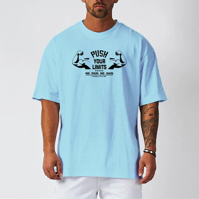 Teretana, fitnes, bodybuilding, sportske majice, mrežaste, prozračne, brzo sušeće majice, muške majice kratkih rukava za trčanje, široke velike majice kratkih rukava