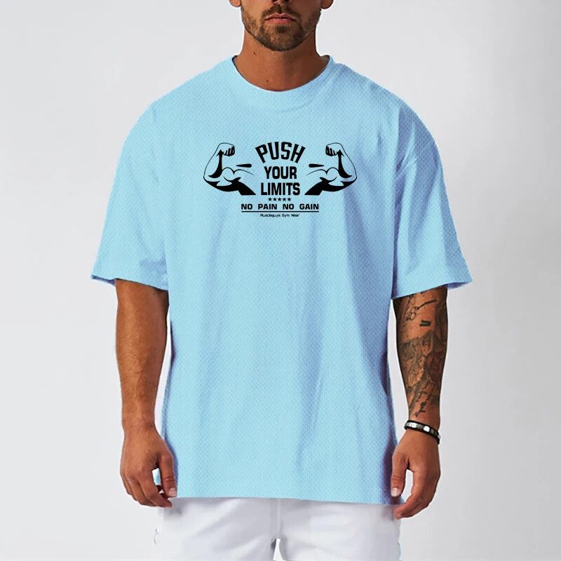 Teretana, fitnes, bodybuilding, sportske majice, mrežaste, prozračne, brzo sušeće majice, muške majice kratkih rukava za trčanje, široke velike majice kratkih rukava