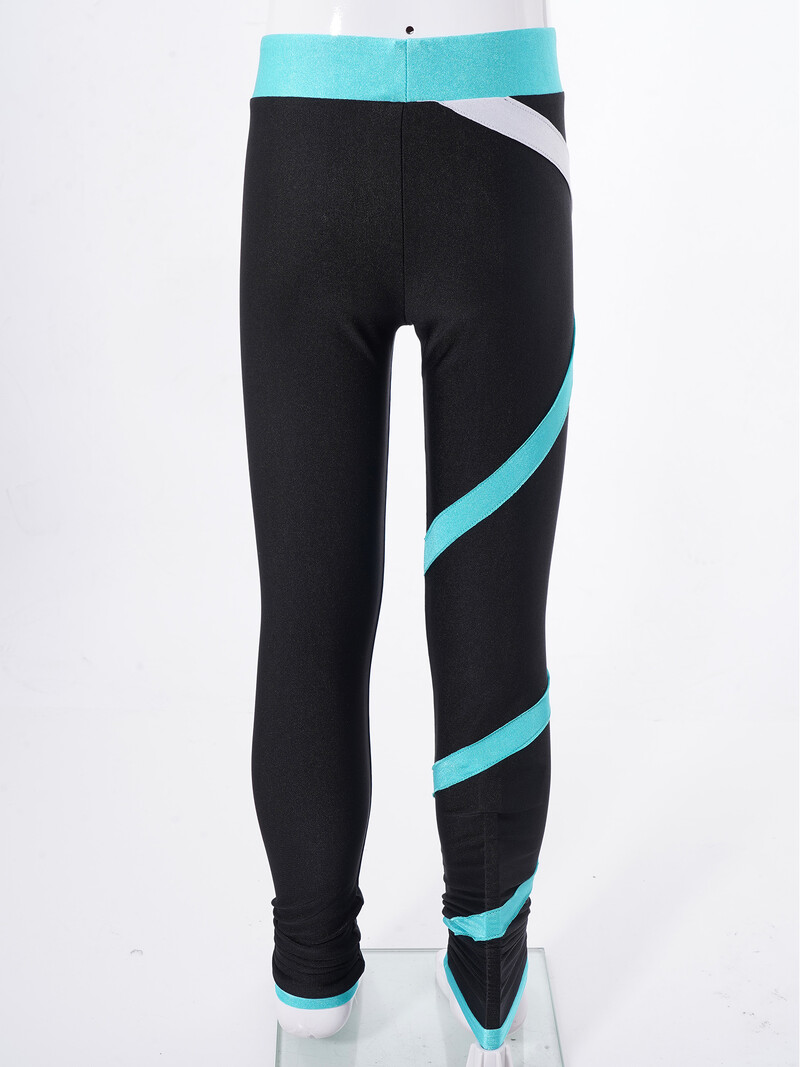 Dievčenské krasokorčuliarske tréningové nohavice, dlhé nohavice, elastické elegantné korčuliarske pančuchy, legíny, korčuliarske nohavice, športové nohavice