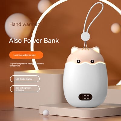 Сладък домашен любимец Карикатура Котка Силиконово зареждане Treasure Warm Hand Treasure USB 2-в-1 Мини преносим нагревател Самонагряващ се нагревател за ръце