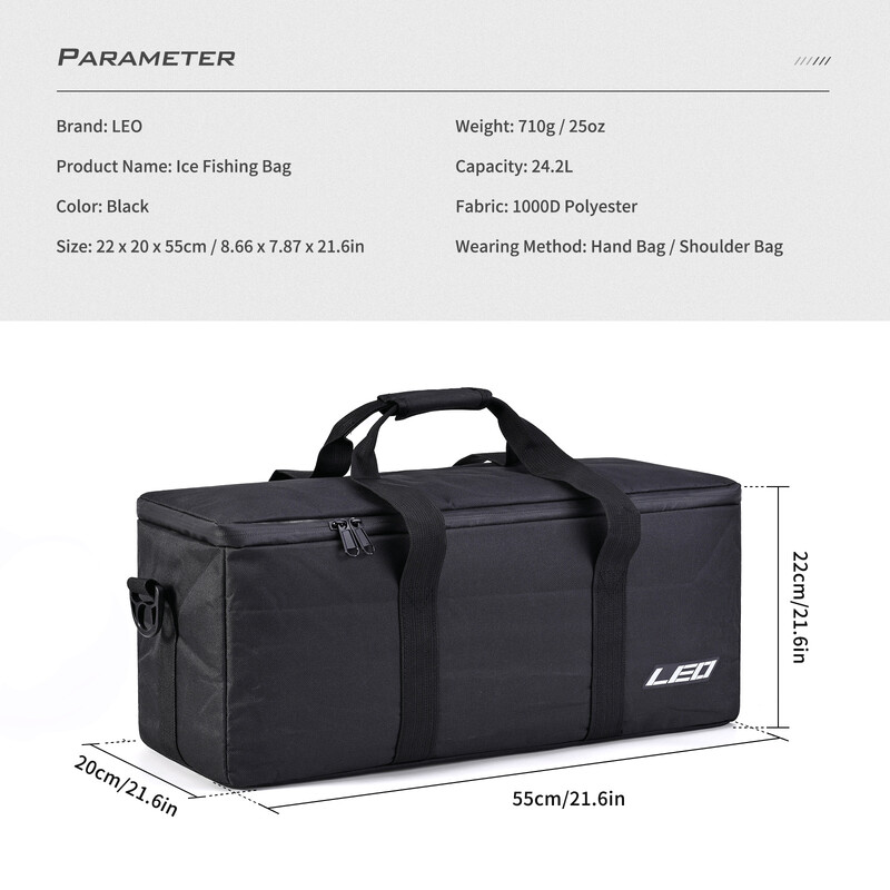 Sea.Yolo pravokutna torba za pecanje na ledu Najlonska prijenosna torba za štap za ribolov na jedno rame od najlona 55 cm