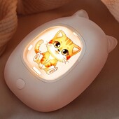 Incalzitor de maini de buzunar Mini lumina de noapte Incalzitoare de maini electrice 2 nivele Incalzitor de maini portabil cu desene animate Cadou de Craciun Rechizite pentru casa