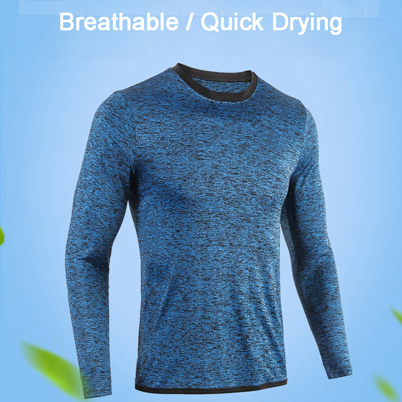 Muškarci Nogometni dres Dugih rukava Sportska majica Brzosušeća majica za fitness Kompresijska majica za bodybuilding Košarkaška sportska odjeća