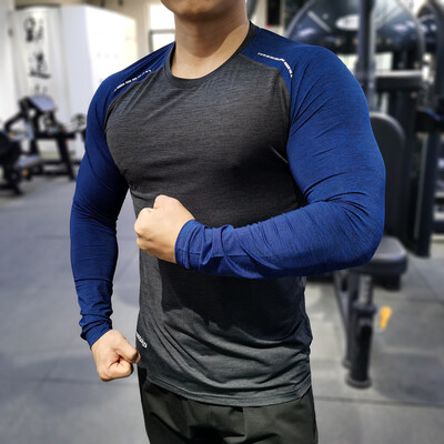 Férfi Kompressziós pólók Felsők Homme Gym Sport Futóruházat Fitnesz szűk, hosszú ujjú pólók Száraz szabású Rashguard Mma pulóver