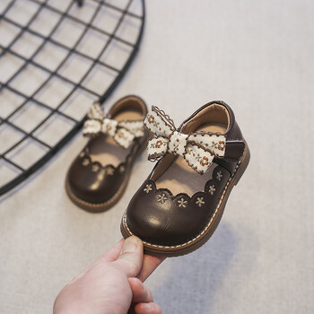 Princess Baby Shoes 2023 Spring New Arrival Girls Little Pastoral Style Bow Δερμάτινα Παπούτσια Κορεατικά Παιδικά Παπούτσια με μαλακή σόλα