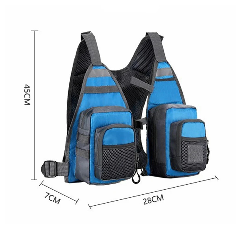 Prsluk za ribolov na otvorenom Ultra lagani prsluk Torbe za ribolov za muškarce i žene Prijenosni prsni paket Jedna veličina odgovara većini