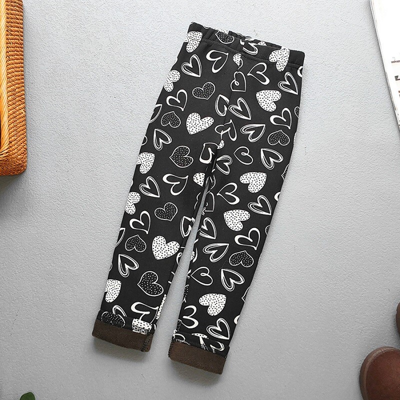 Zimske tople hlače za djevojčice, debele hlače s kariranim uzorkom cvjetnih boja duginih boja, ležerne tople rastezljive tajice, uske dječje hlače