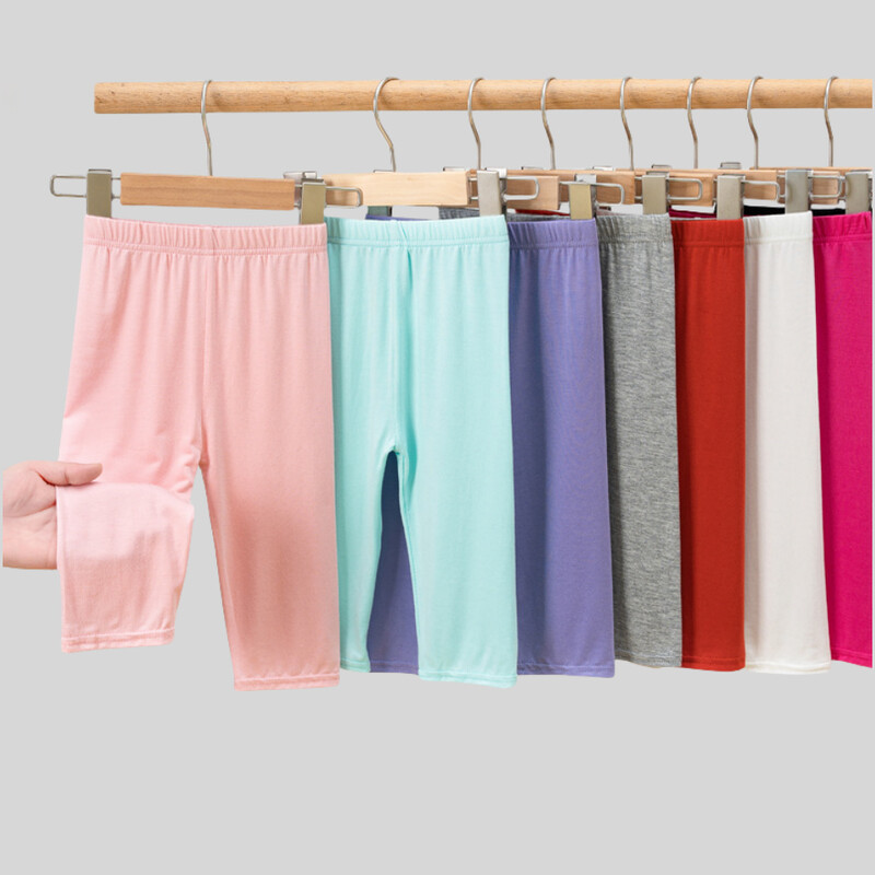 Dievčenské legíny, letné detské nohavice po kolená, bavlnené cukríkové farby, detské nohavice, spodná bielizeň pre tínedžerky, skrátené legíny