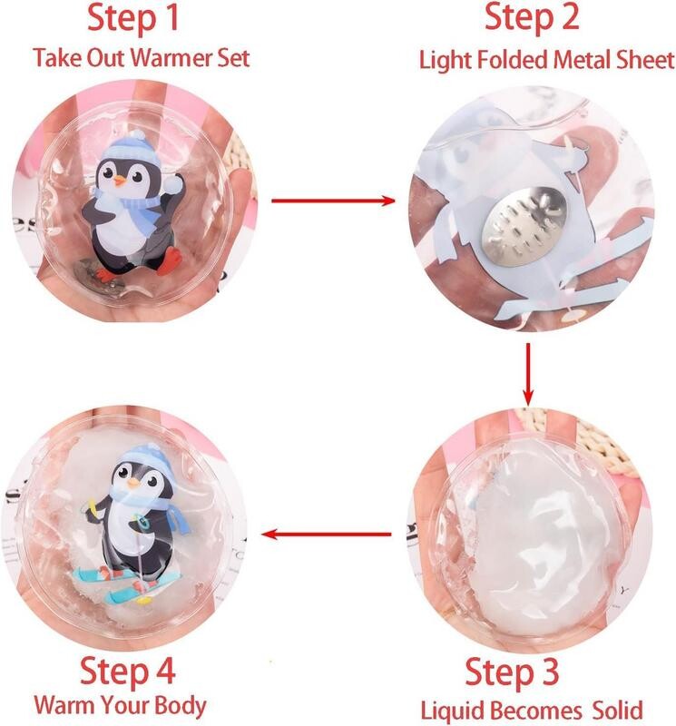 Grijači za ruke Grijači za višekratnu upotrebu Snap Heat Packs Uzorak pingvina Snap Heat Pack za višekratnu upotrebu Grijači za ruke Click Grijači za ruke Heat Pocket Hand