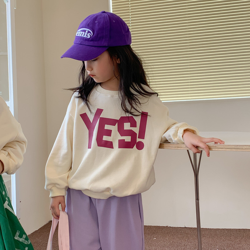 Pavasario rudens unisex vaikų raidėmis marginti laisvalaikio megztiniai Vaikiški palaidi ilgomis rankovėmis megztiniai