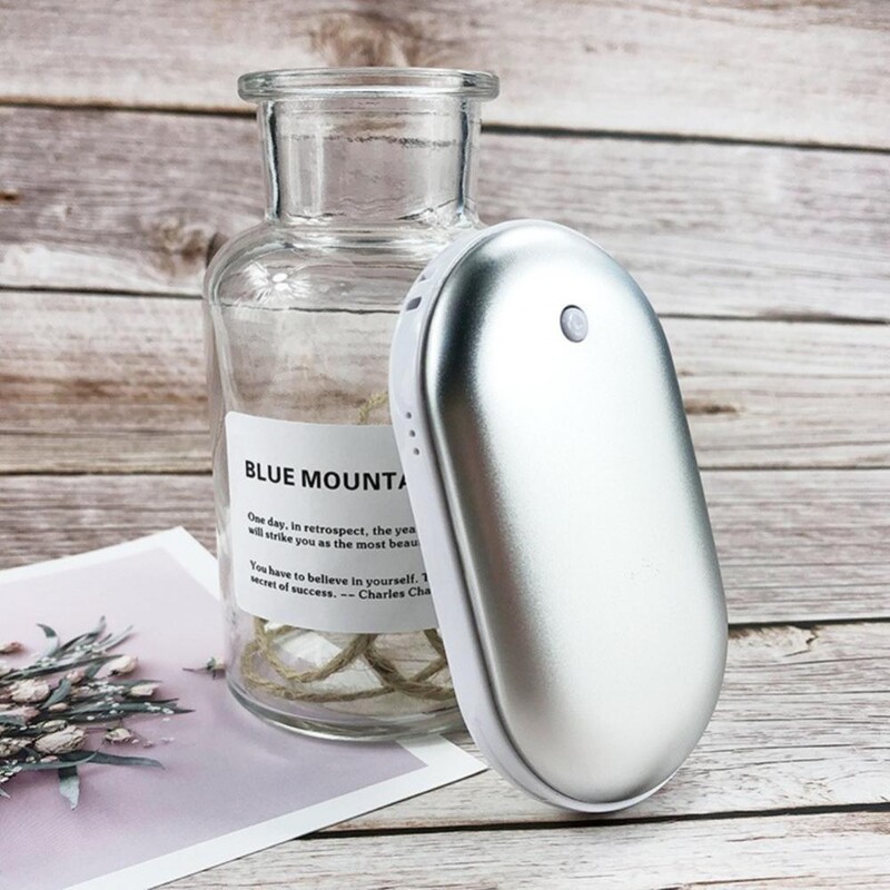 Rankų šildytuvo kišeninis šildymas žiemai, nešiojamas 5200 mAh USB įkraunamas maitinimo blokas Rankų šildytuvas elektrinis šildytuvo padėklo šildymas