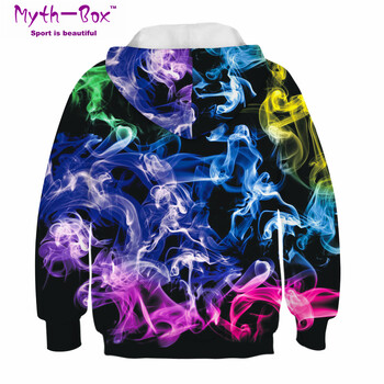 Есен Зима Детски суичъри с качулка Smoke Print Детски суитчъри Деца за юноши Пуловери за тийнейджъри 5-14 години Пуловери с качулка за момче и момиче