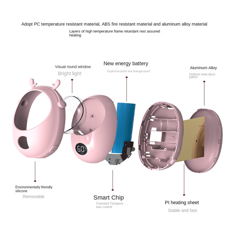 Rankų šildytuvas 3000 mAh Mielas nešiojamasis USB įkraunamas Vaikų šildytuvas Paprastas Mini Rankų Šildytuvas Karšta rankinė USB įkroviklis Rankų Šiltas