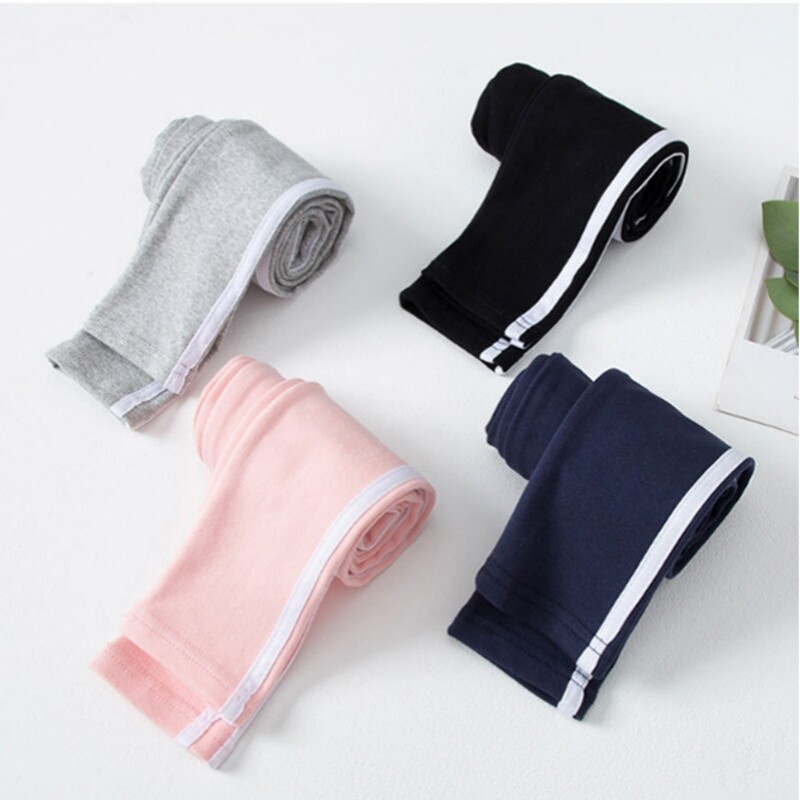 Jarné jesenné dievčenské nohavice, jednofarebné bočné pruhy, športové legíny pre dievčatá, tepláky, detské legíny, športové nohavice, detské oblečenie