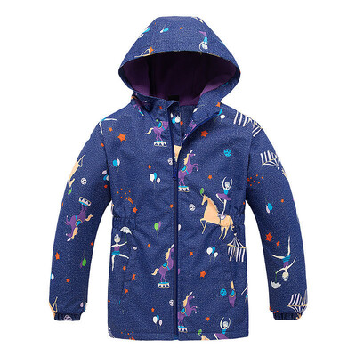 Dubbped Girls Polar Fleece Αδιάβροχο μπουφάν Άνοιξη Φθινόπωρο Παιδικά Παλτό Sport Casual Kids Unicorn Διώροφο αντιανεμικό
