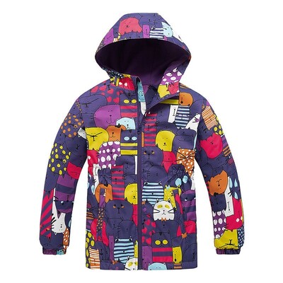 Dubbped Girls Polar Fleece Αδιάβροχο μπουφάν Άνοιξη Φθινόπωρο Παιδικά Παλτό Sport Casual Kids Unicorn Διώροφο αντιανεμικό