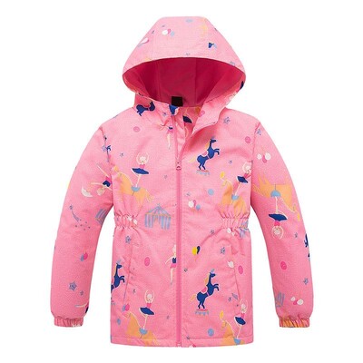 Dubbped Girls Polar Fleece Αδιάβροχο μπουφάν Άνοιξη Φθινόπωρο Παιδικά Παλτό Sport Casual Kids Unicorn Διώροφο αντιανεμικό