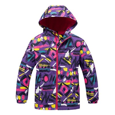Dubbped Girls Polar Fleece Αδιάβροχο μπουφάν Άνοιξη Φθινόπωρο Παιδικά Παλτό Sport Casual Kids Unicorn Διώροφο αντιανεμικό
