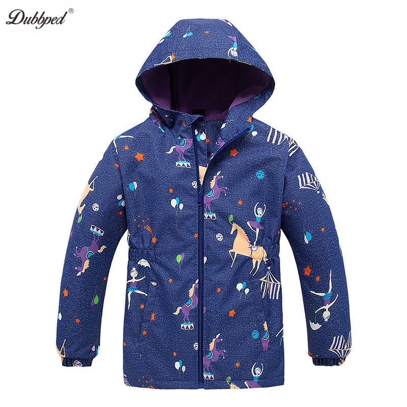 Dubbped Girls Polar Fleece Αδιάβροχο μπουφάν Άνοιξη Φθινόπωρο Παιδικά Παλτό Sport Casual Kids Unicorn Διώροφο αντιανεμικό