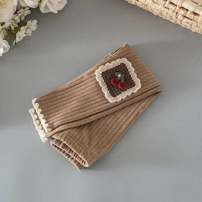 Colanți din bumbac pentru fetițe, primăvară, toamnă, pantaloni noi pentru copii, tricot, broderie, colanți elastici subțiri, îmbrăcăminte pentru fete