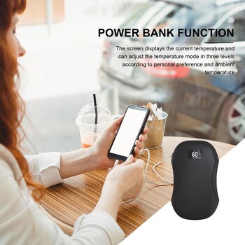 Θερμαινόμενος θερμαντήρας χεριών Handwarmer Power Bank Θέρμανση Θέρμανση 3-Gear Ρυθμιζόμενη προστασία υπερθέρμανσης 3500mAh Power Bank Ψηφιακή οθόνη