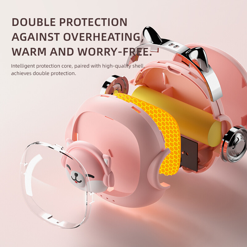 Încălzitor de mâini portabil 1800 Mah USB încărcare Power Bank Mini încălzitor de mâini reîncărcabil pentru iarnă în aer liber câine drăguț