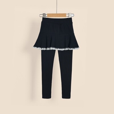 Detské legíny so sukňou, bavlnené volánové sukne a nohavice, jar/jesen, teplé dievčenské pančuchy, nohavice, nové pre deti od 3 do 11 rokov