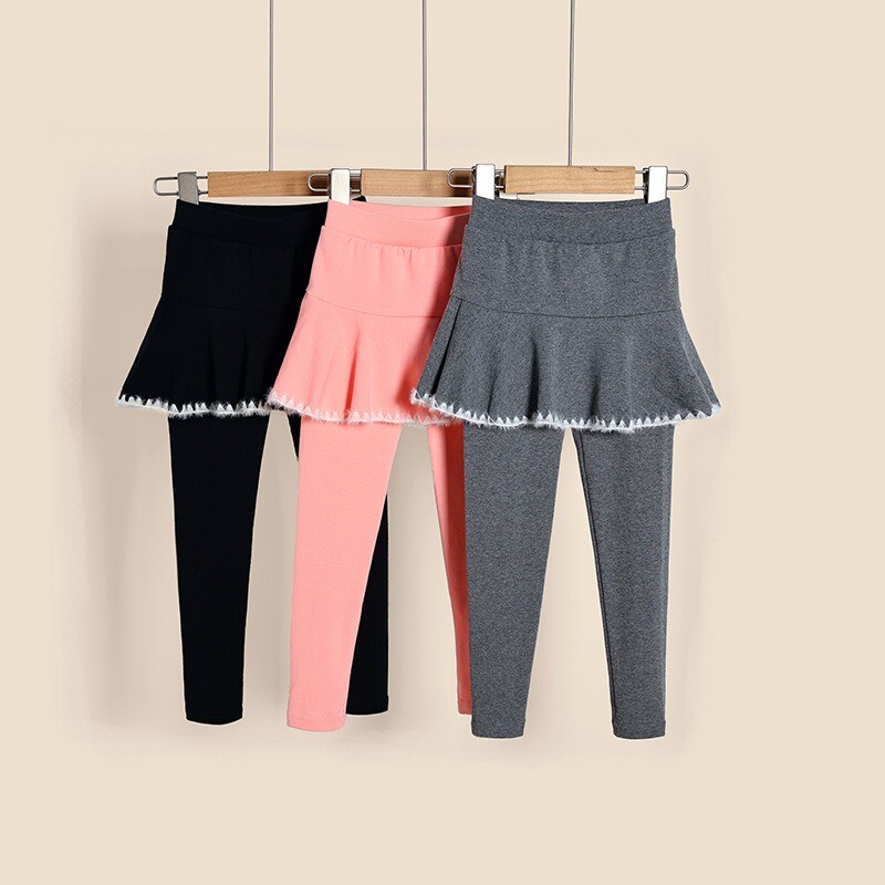 Detské legíny so sukňou, bavlnené volánové sukne a nohavice, jar/jesen, teplé dievčenské pančuchy, nohavice, nové pre deti od 3 do 11 rokov